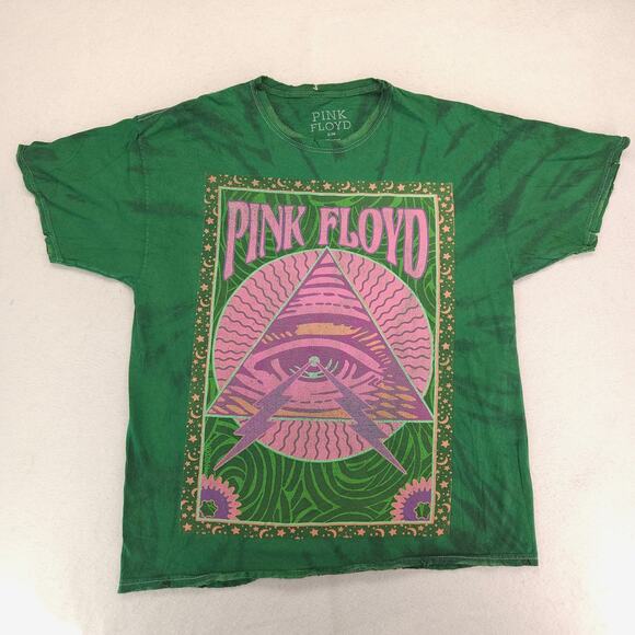 Pink Floyd Band Graphic Crew Neck T Shirt Adult Mens Size Large L Green - Picture 2 of 12